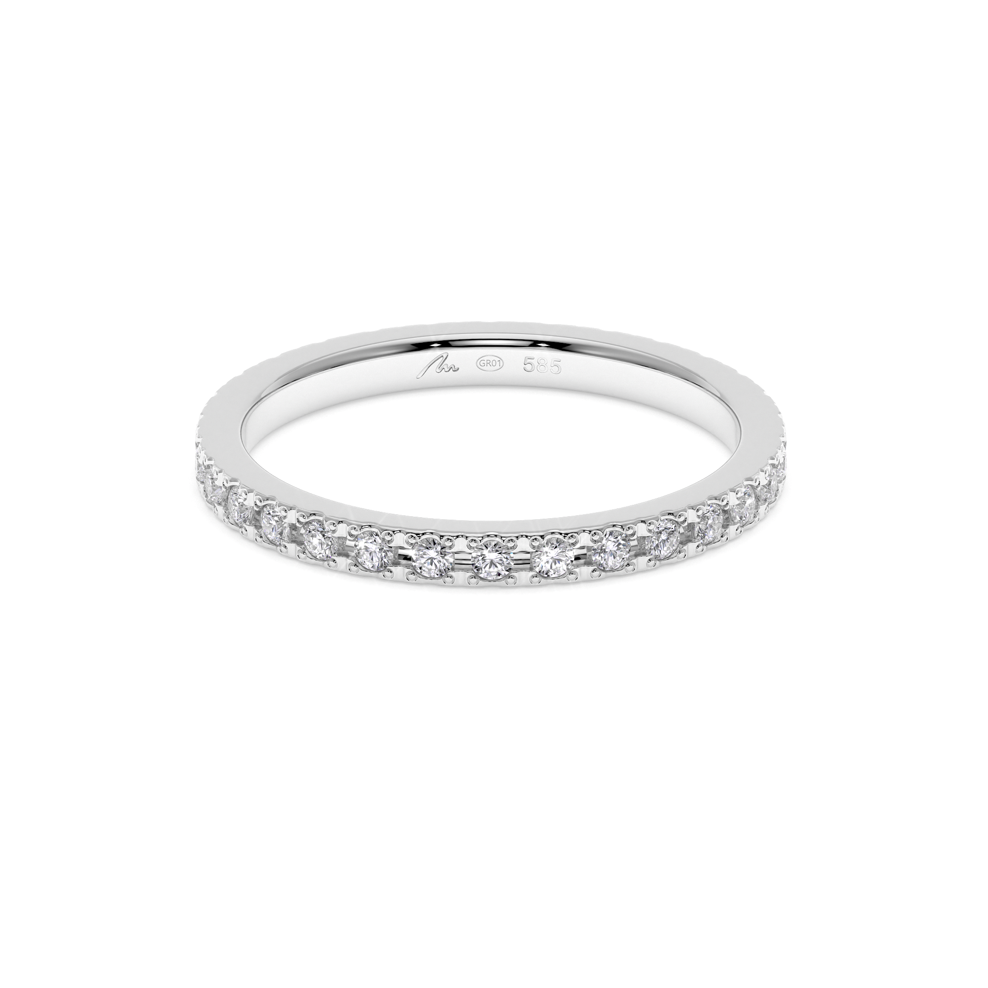 14 k white gold Tennis ring with 0.45 CT white diamonds