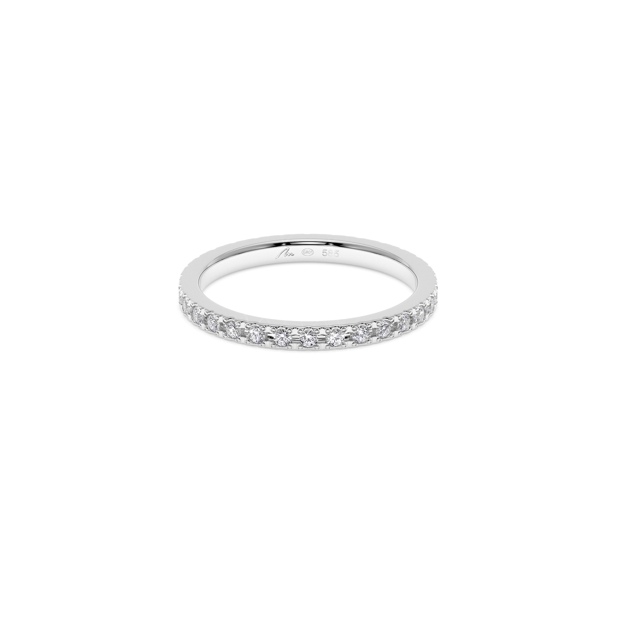 14 k white gold Tennis ring with 0.45 CT white diamonds