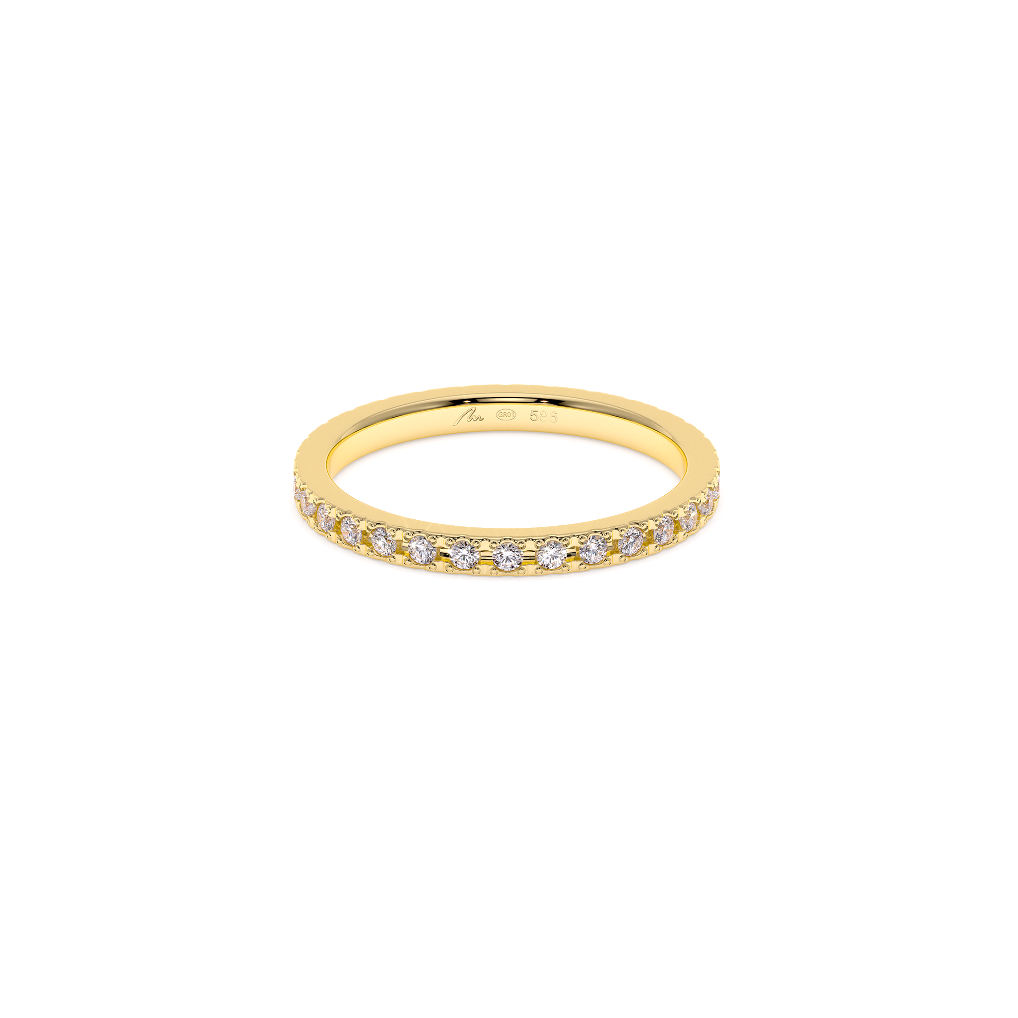 14 k yellow gold Tennis ring with 0.45 CT white diamonds