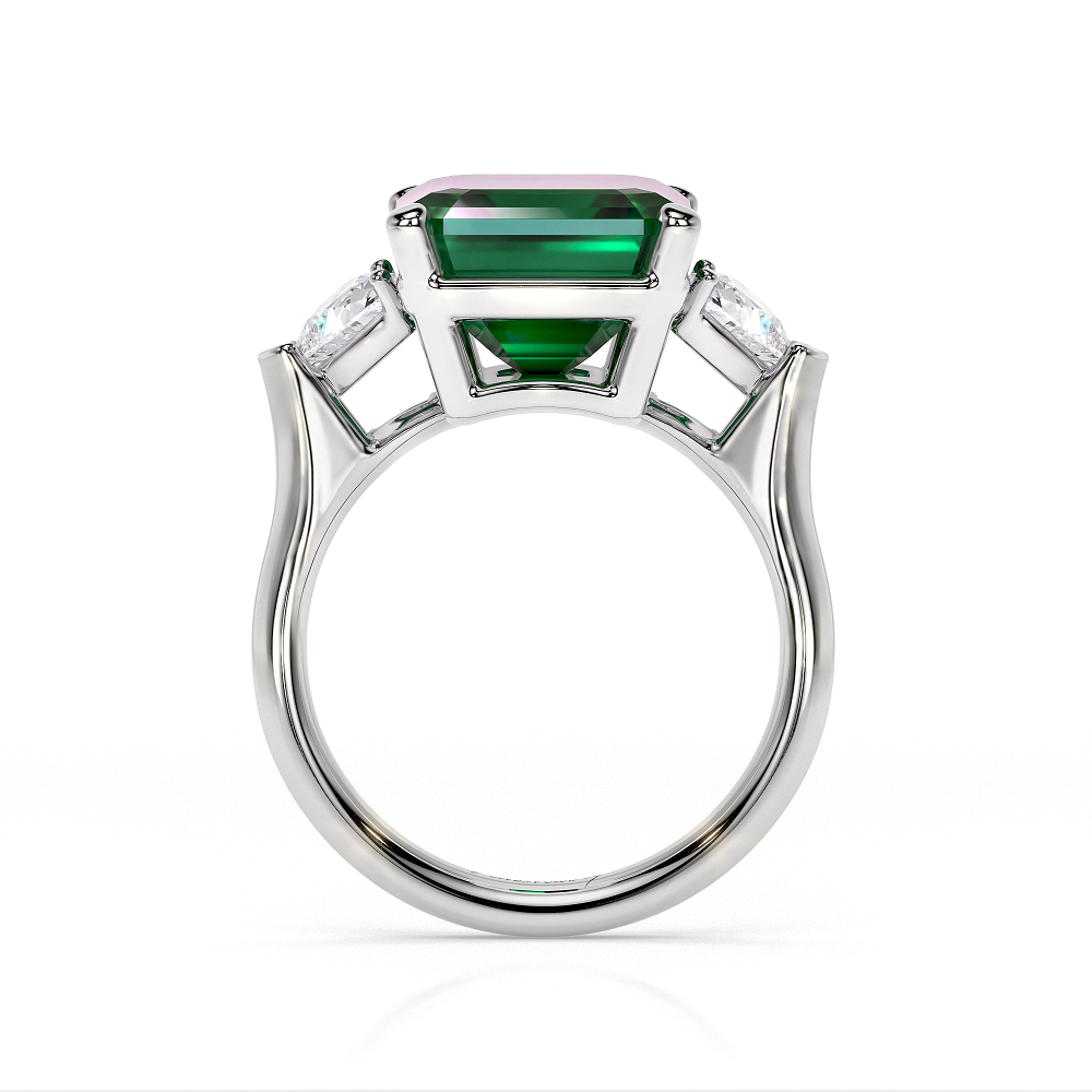 Emerald diamonds Trilogy ring