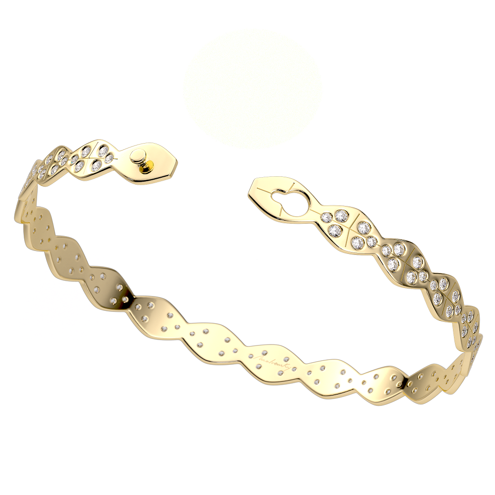 14 k Infinity Bracelet 10 paved in yellow gold