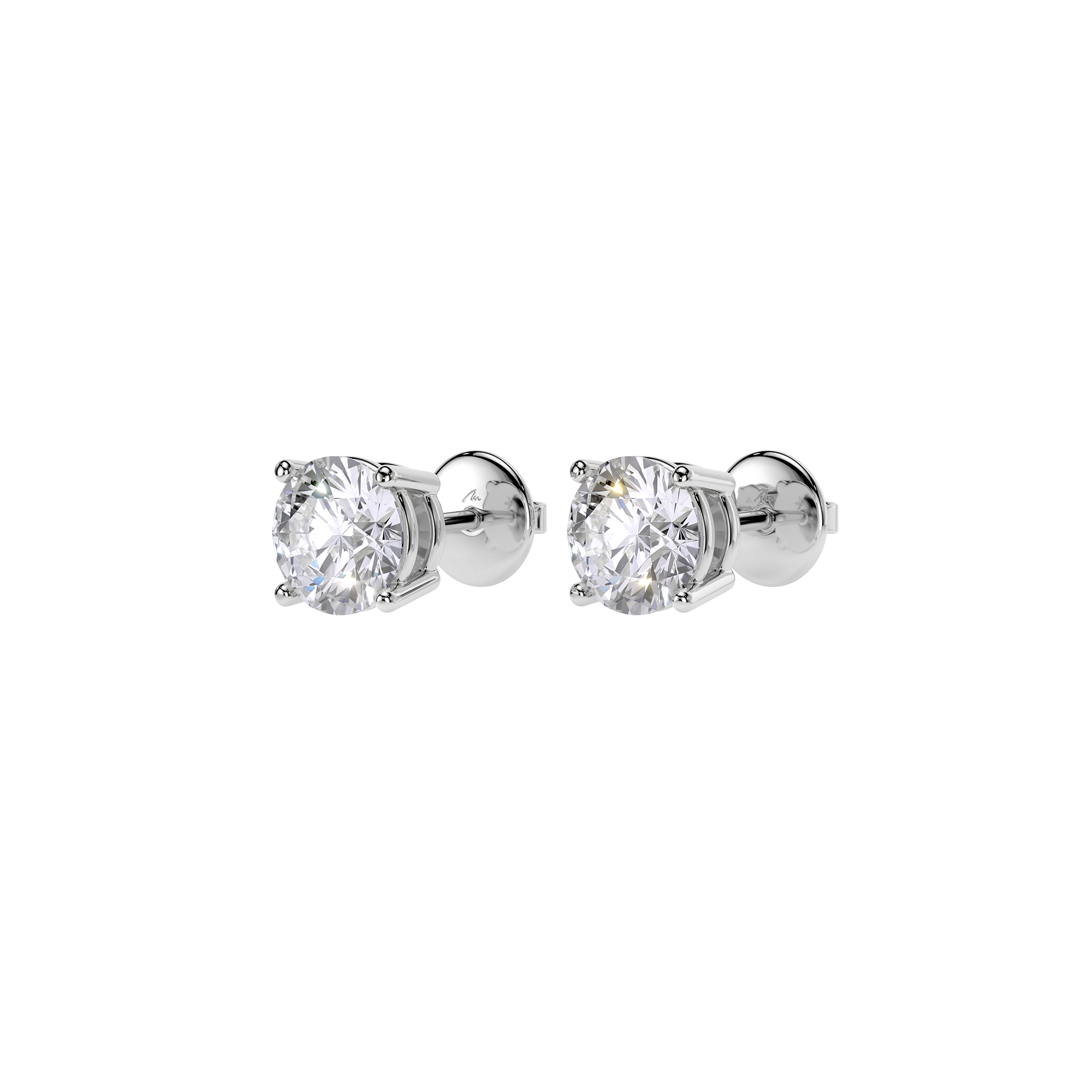 18 K white gold Studs earrings with 4.10 CT Lab Diamonds