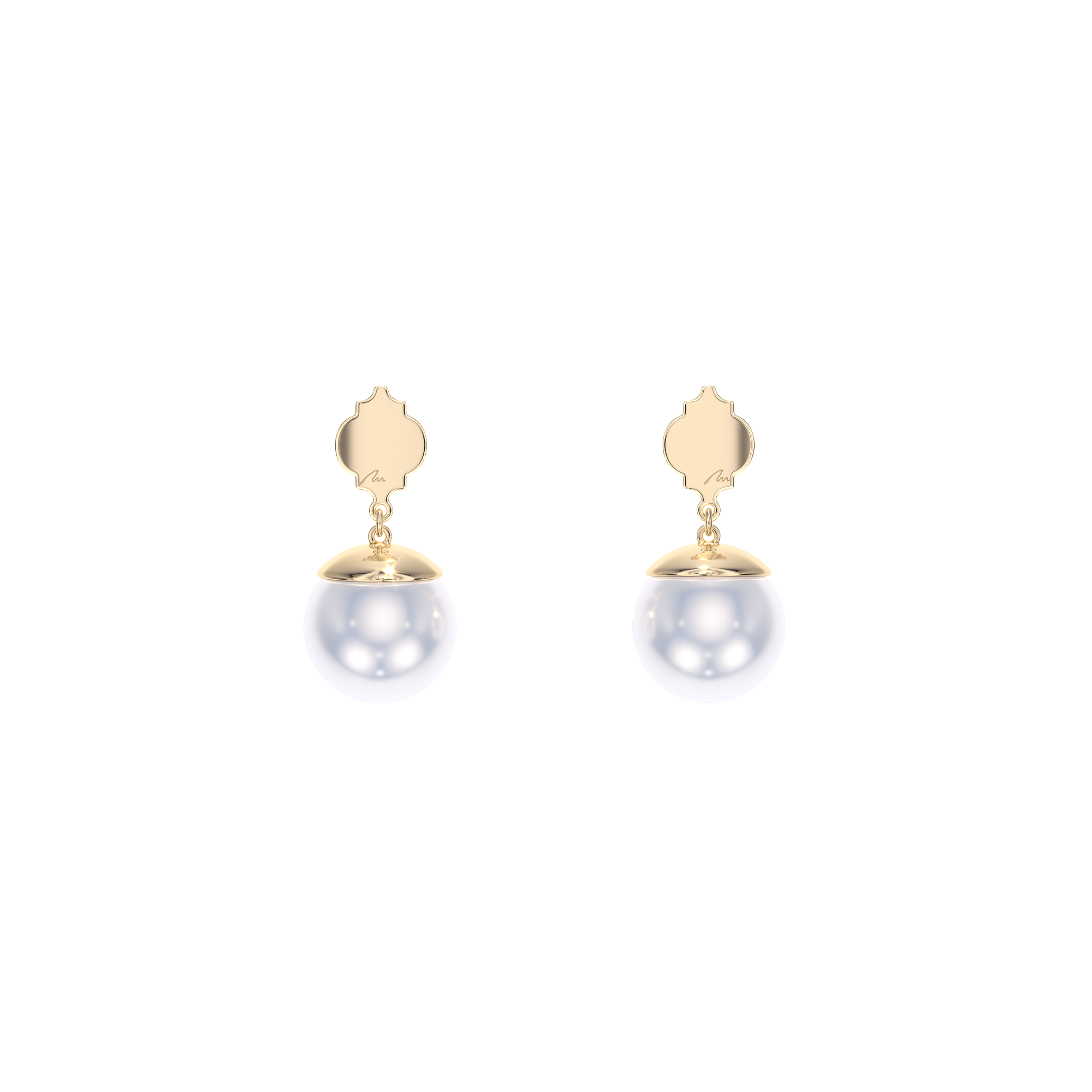 Cercei Pearls of Orient cu perle de 10 mm, din aur galben 14 KT