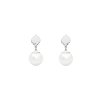 Cercei Pearls of Orient cu perle de 10 mm, din aur alb 14 KT