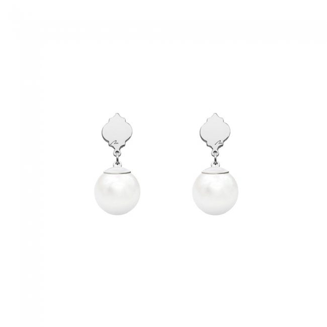 Cercei Pearls of Orient cu perle de 10 mm, din aur alb 14 KT