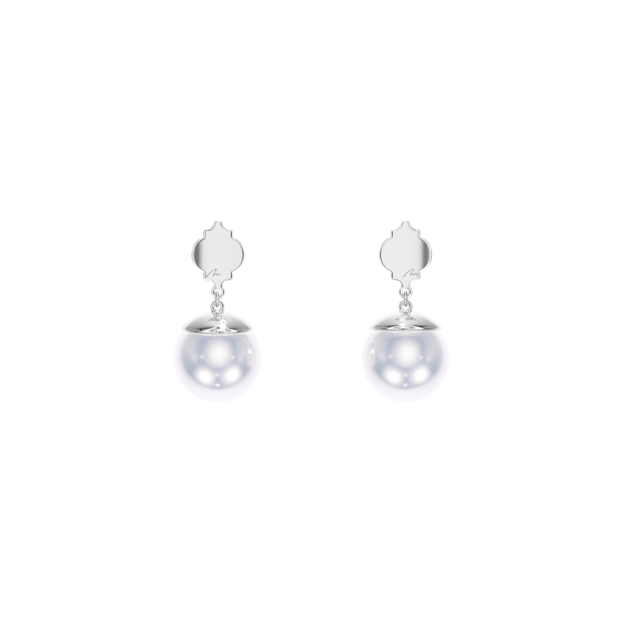 14 KT white gold Pearls of Orient earrings