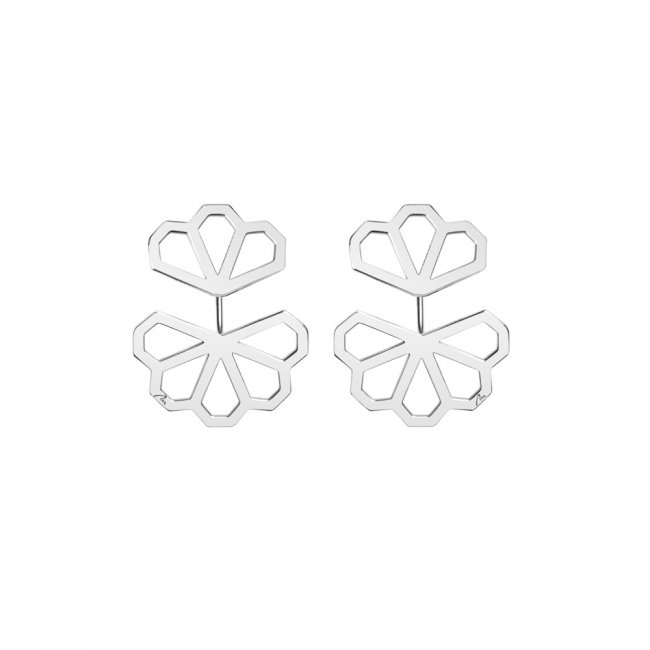 8 petals Monte Carlo earrings in 14 kt white gold