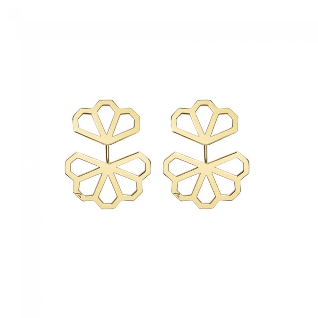 8 petals Monte Carlo earrings in 14 kt yellow gold