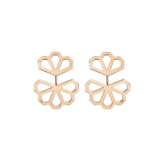 8 petals Monte Carlo earrings in 14 kt rose gold