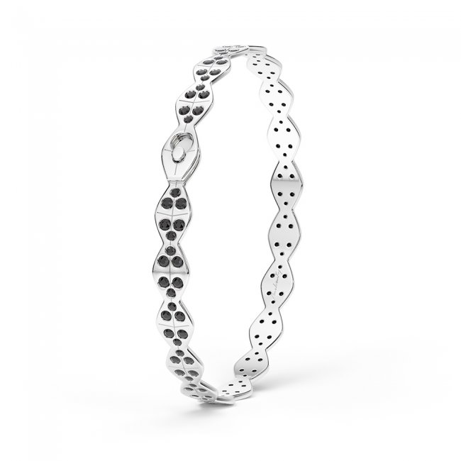 14 k white gold Infinity 10 Bracelet pave with black diamonds