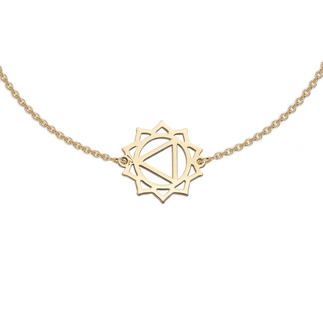Bratara lant Chakra Plexului Solar Manipura, din aur galben 14 KT