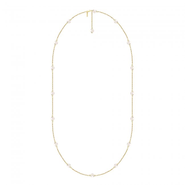 14 k yellow gold 17 pearls necklace