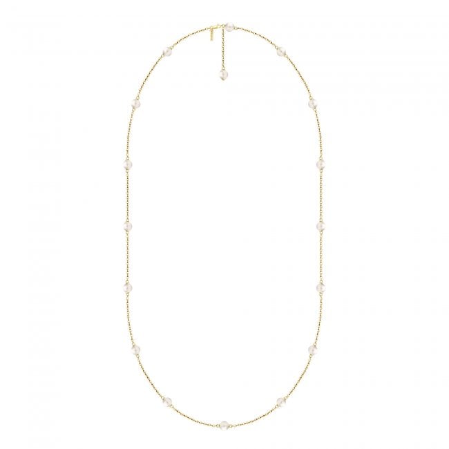 14 k yellow gold 17 pearls necklace