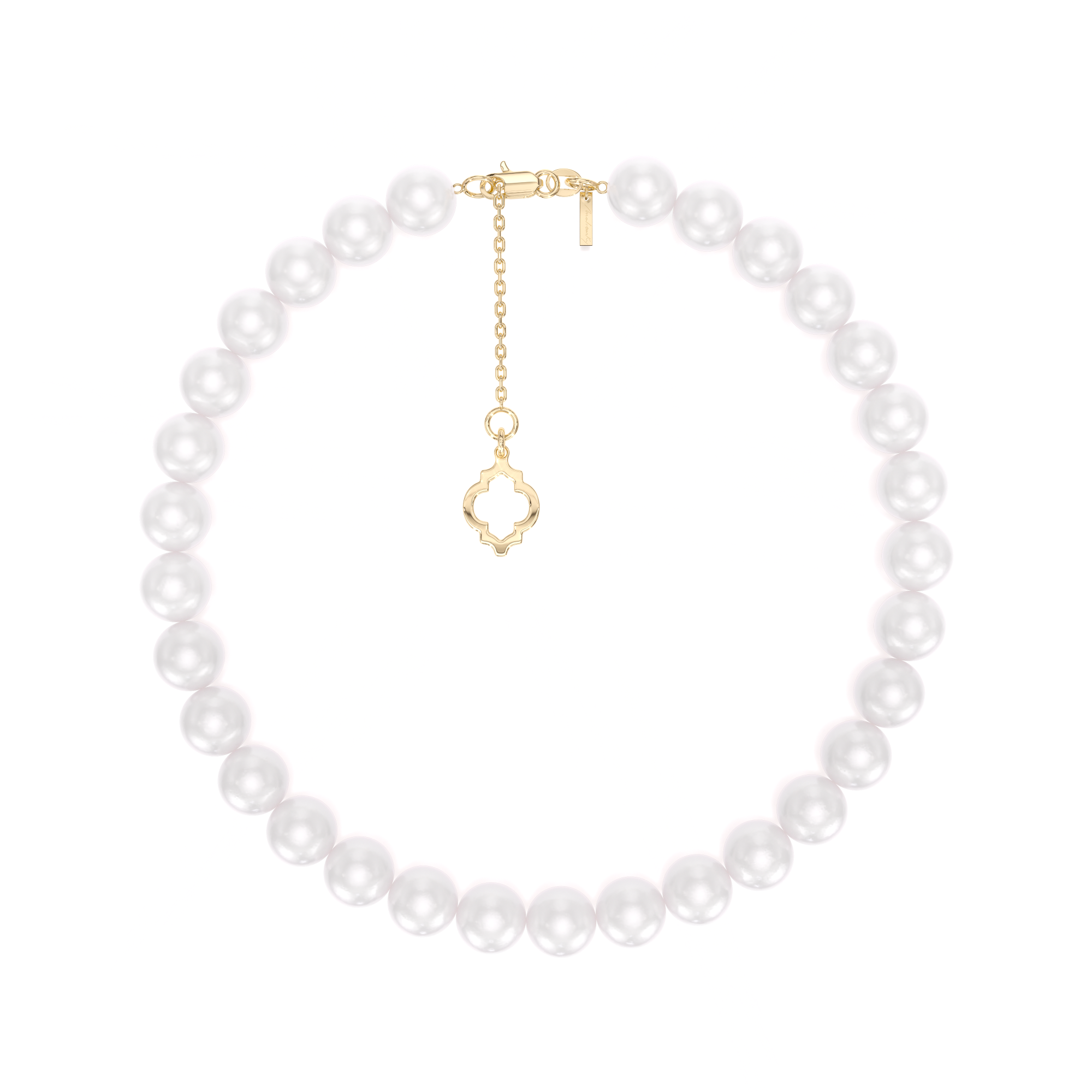 14 KT yellow gold 6 mm pearls Amina bracelet