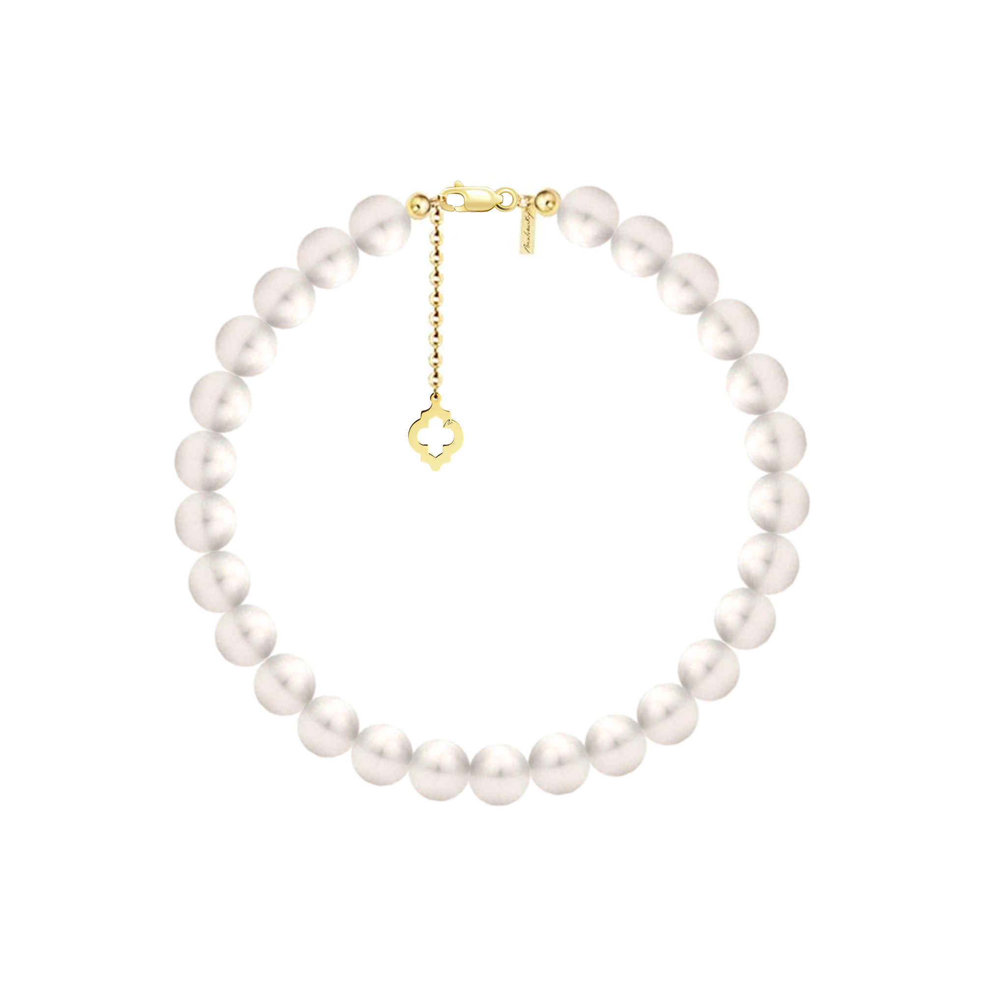 14 KT yellow gold 6 mm pearls Amina bracelet