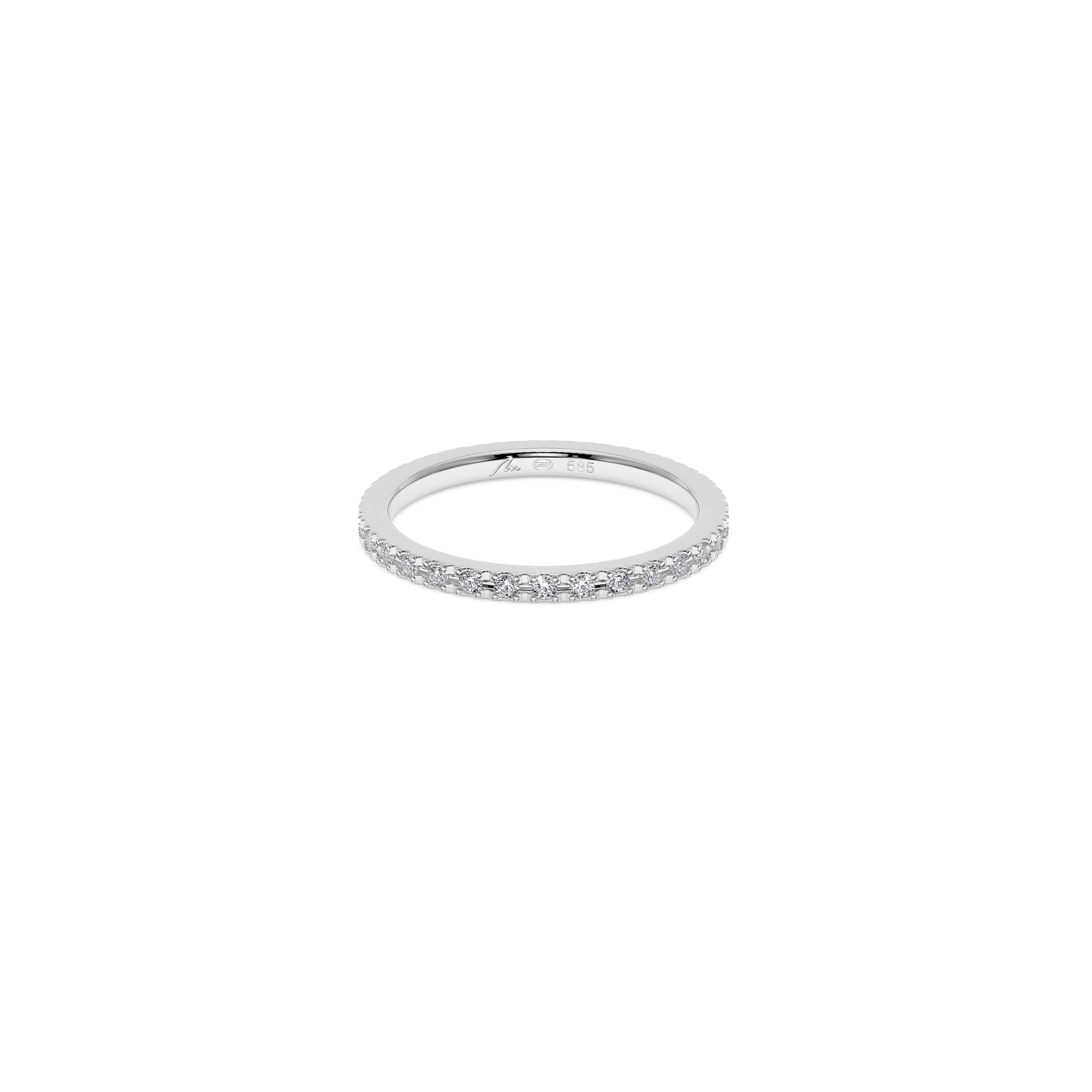 14 k white gold Tennis ring with 0.15 CT white diamonds