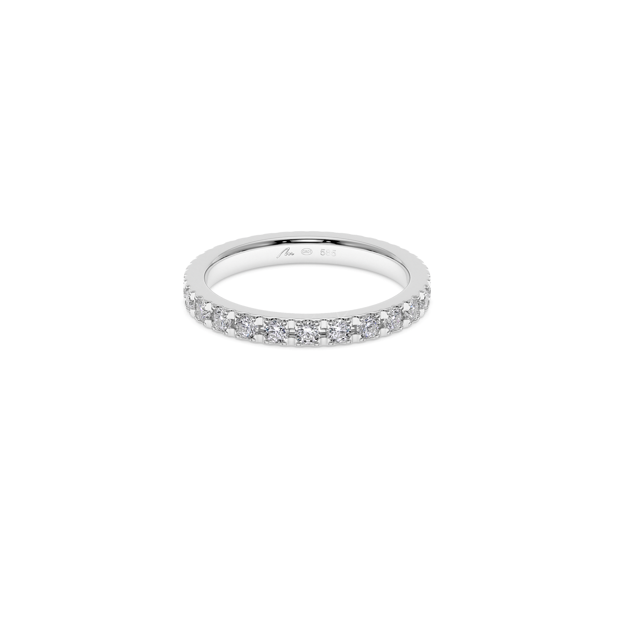 14 k white gold Tennis ring with 0.84 CT white diamonds