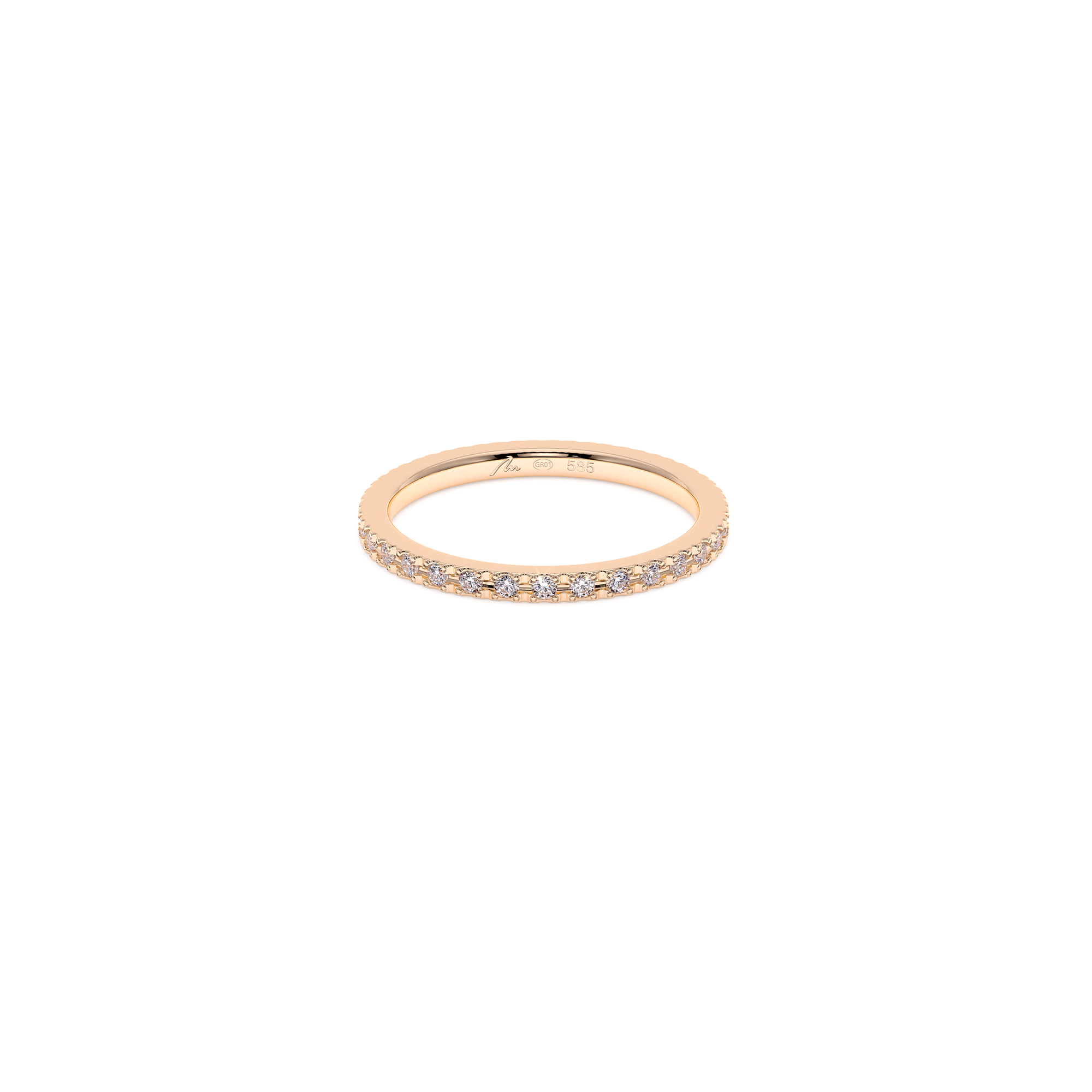 Inel Tennis, cu diamante albe 0.15 CT, din aur roz 14 KT