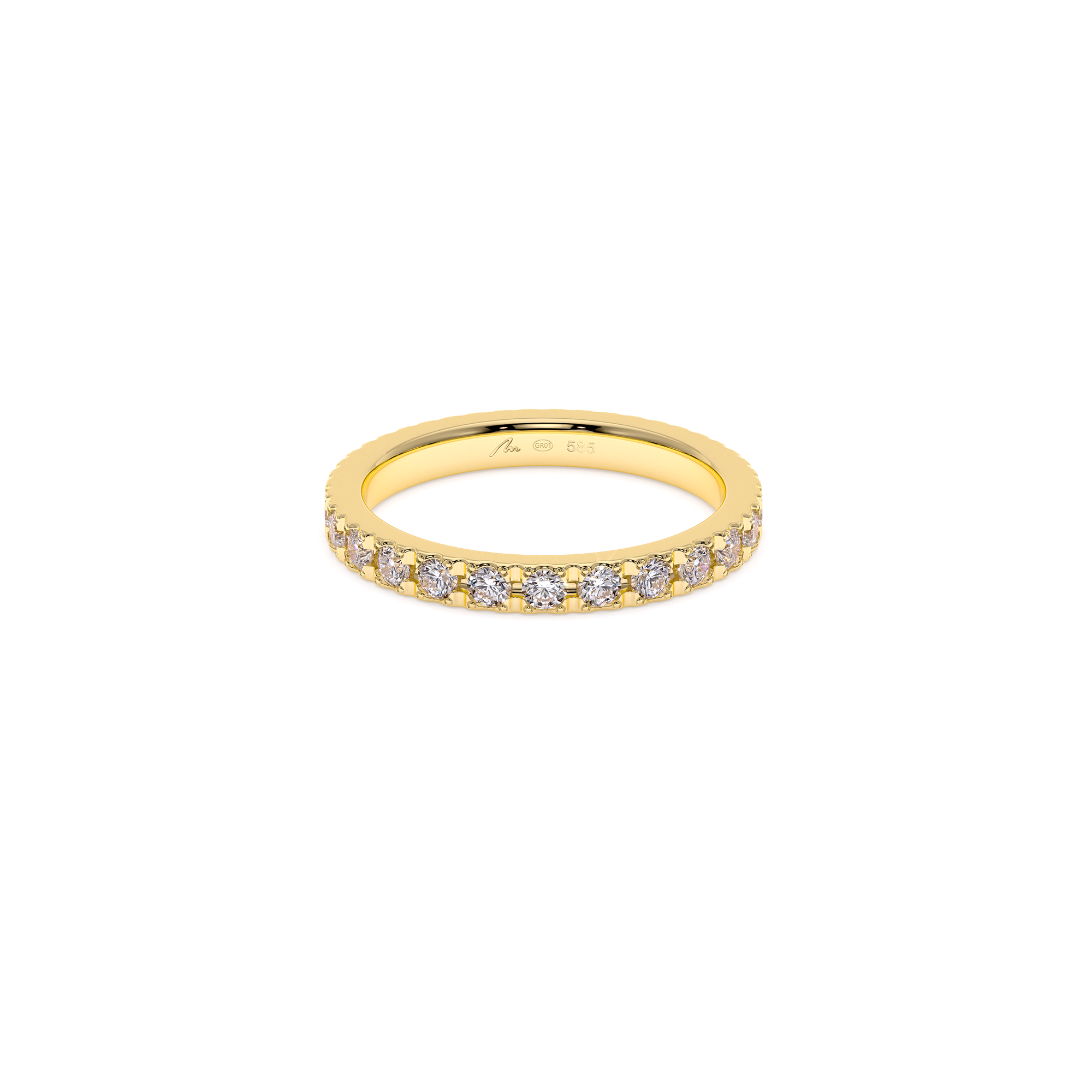 14 k yellow gold Tennis ring with 0.84 CT white diamonds
