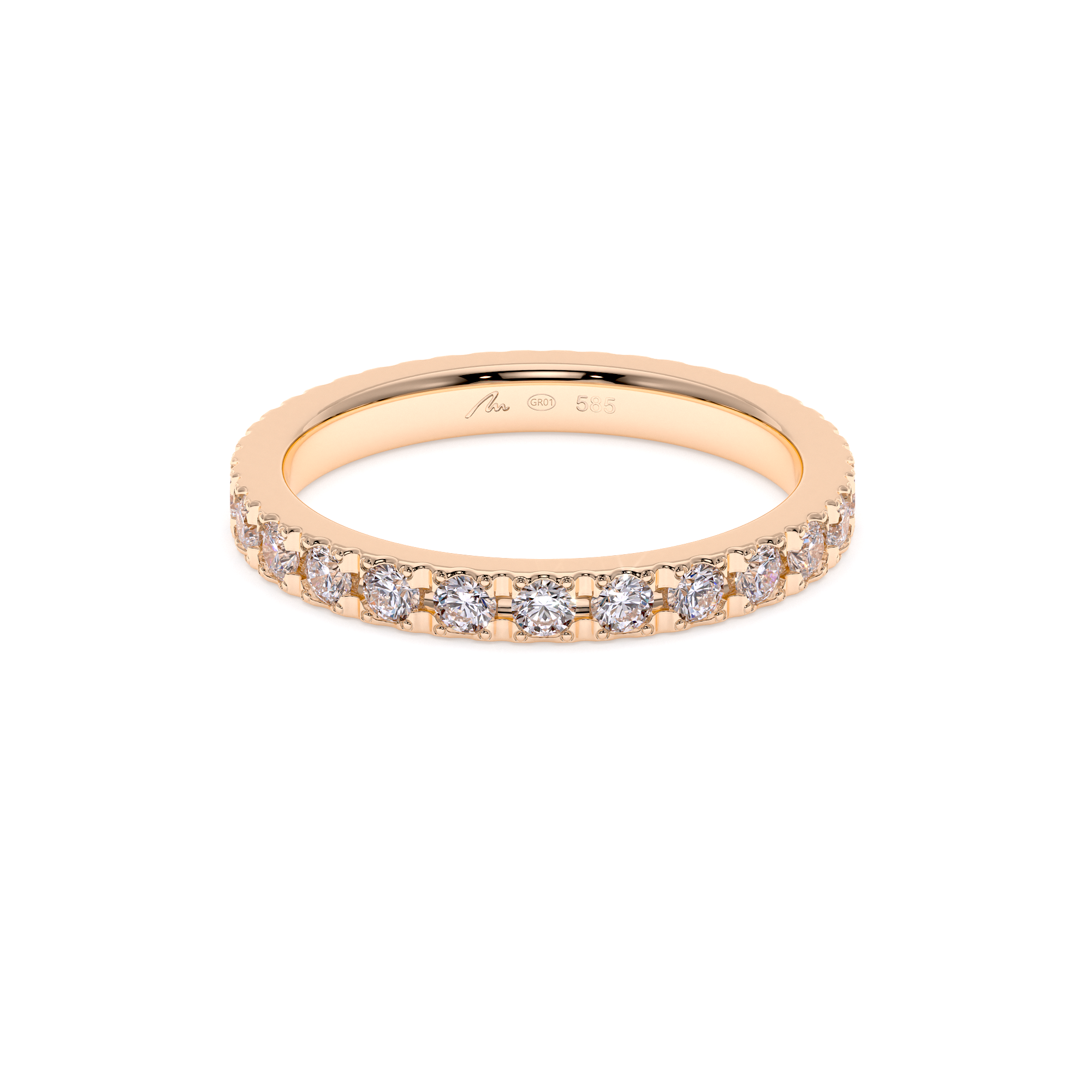 14 k rose gold Tennis ring with 0.84 CT white diamonds