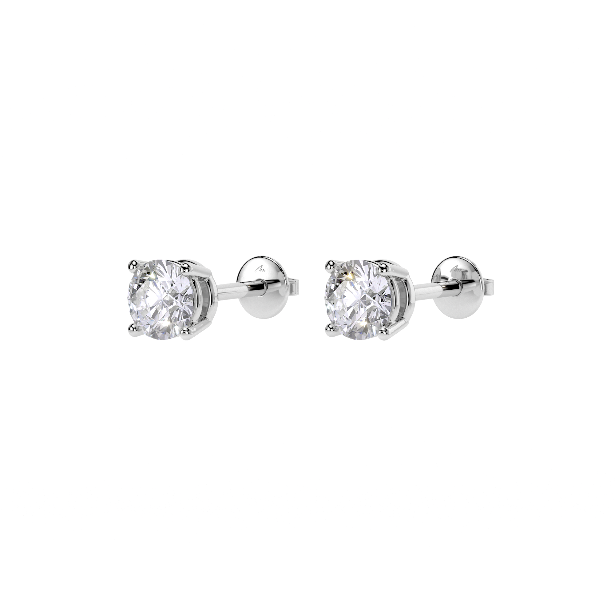 14 k white gold white diamonds 0.50 ct Studs earrings