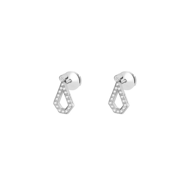 18 KT white gold 0.38 CT white diamonds Monte Carlo single petal earrings
