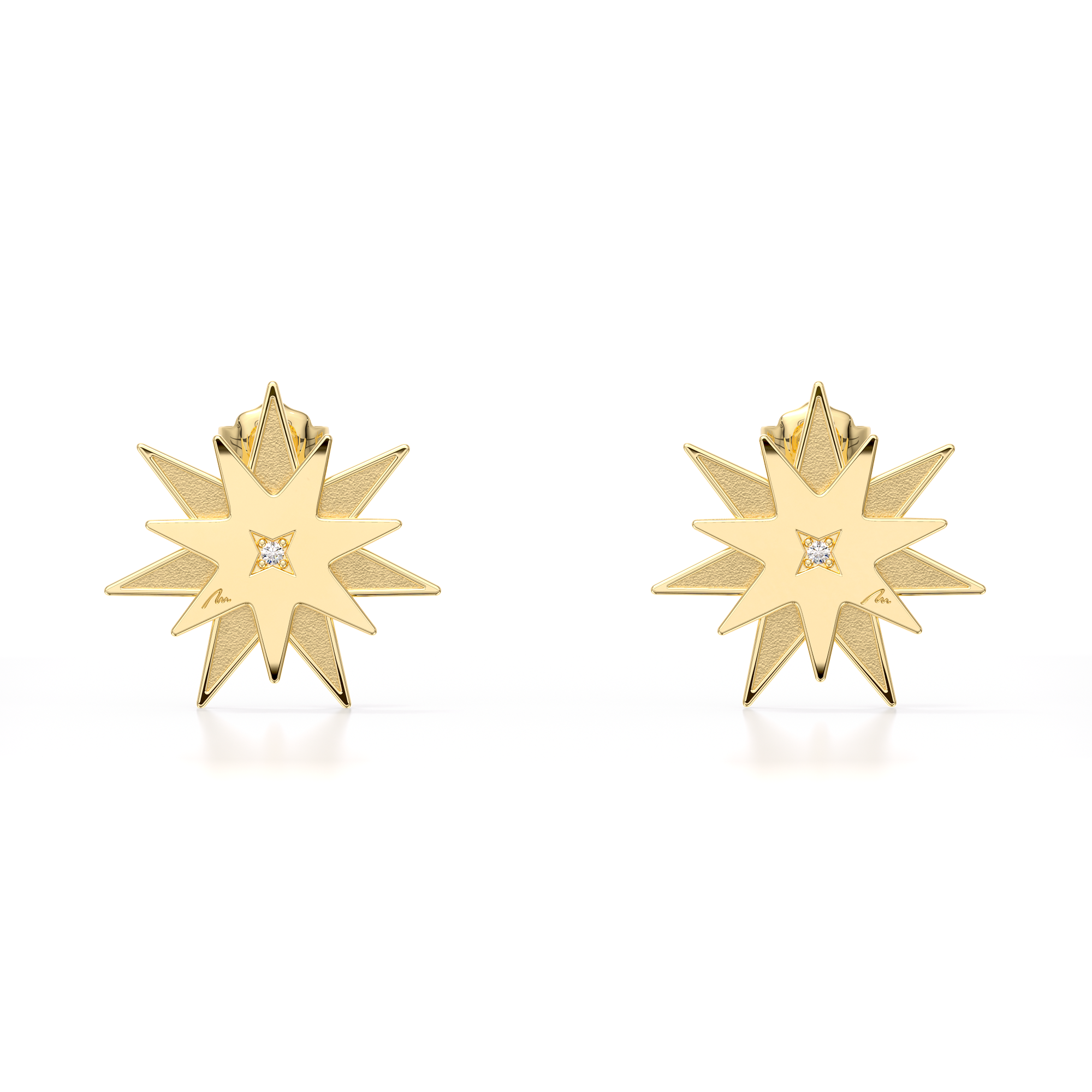 14 KT yellow gold Luceafar S earrings