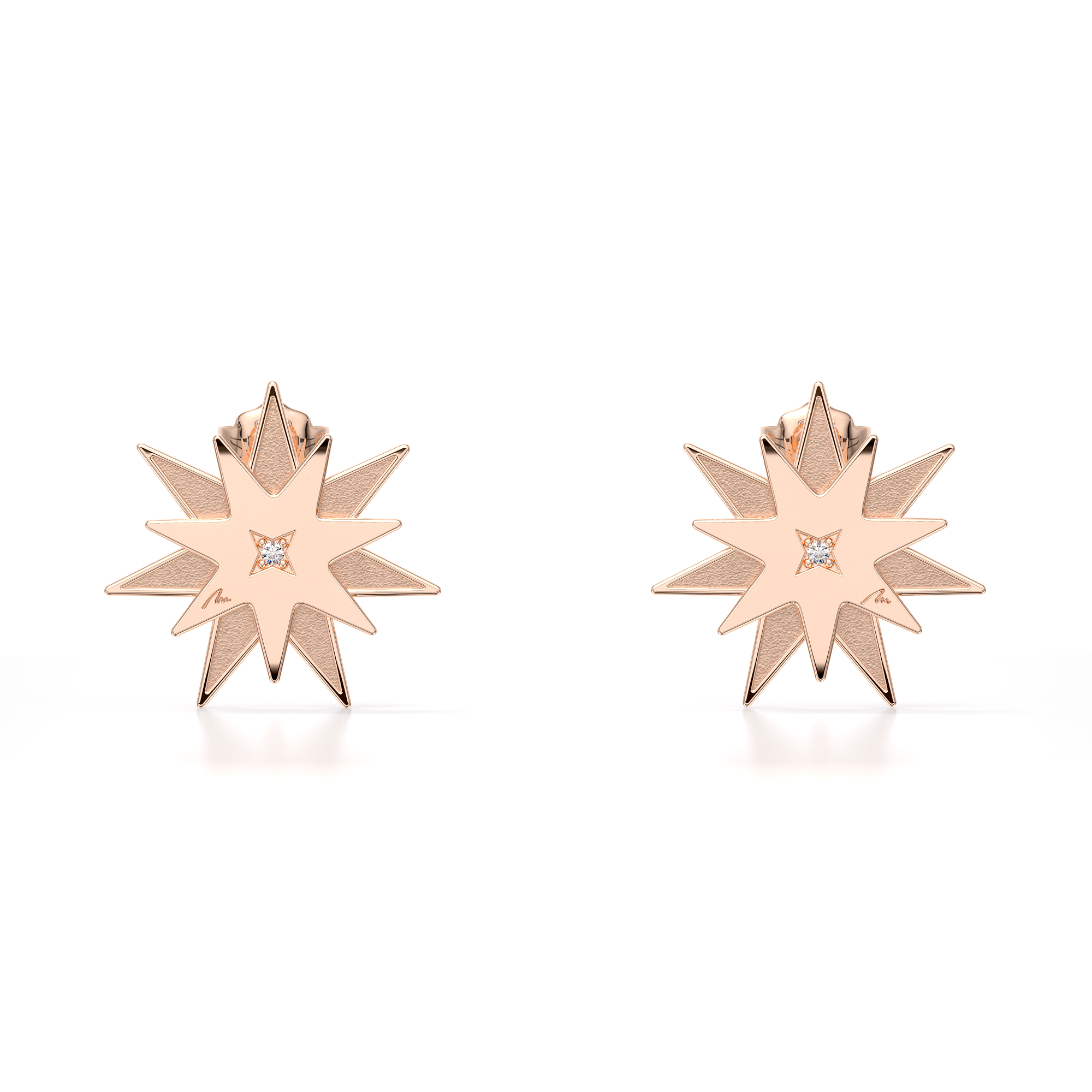 14 KT rose gold Luceafar S earrings