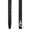 Monogram M belt, black leather