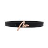 Monogram M belt, black leather