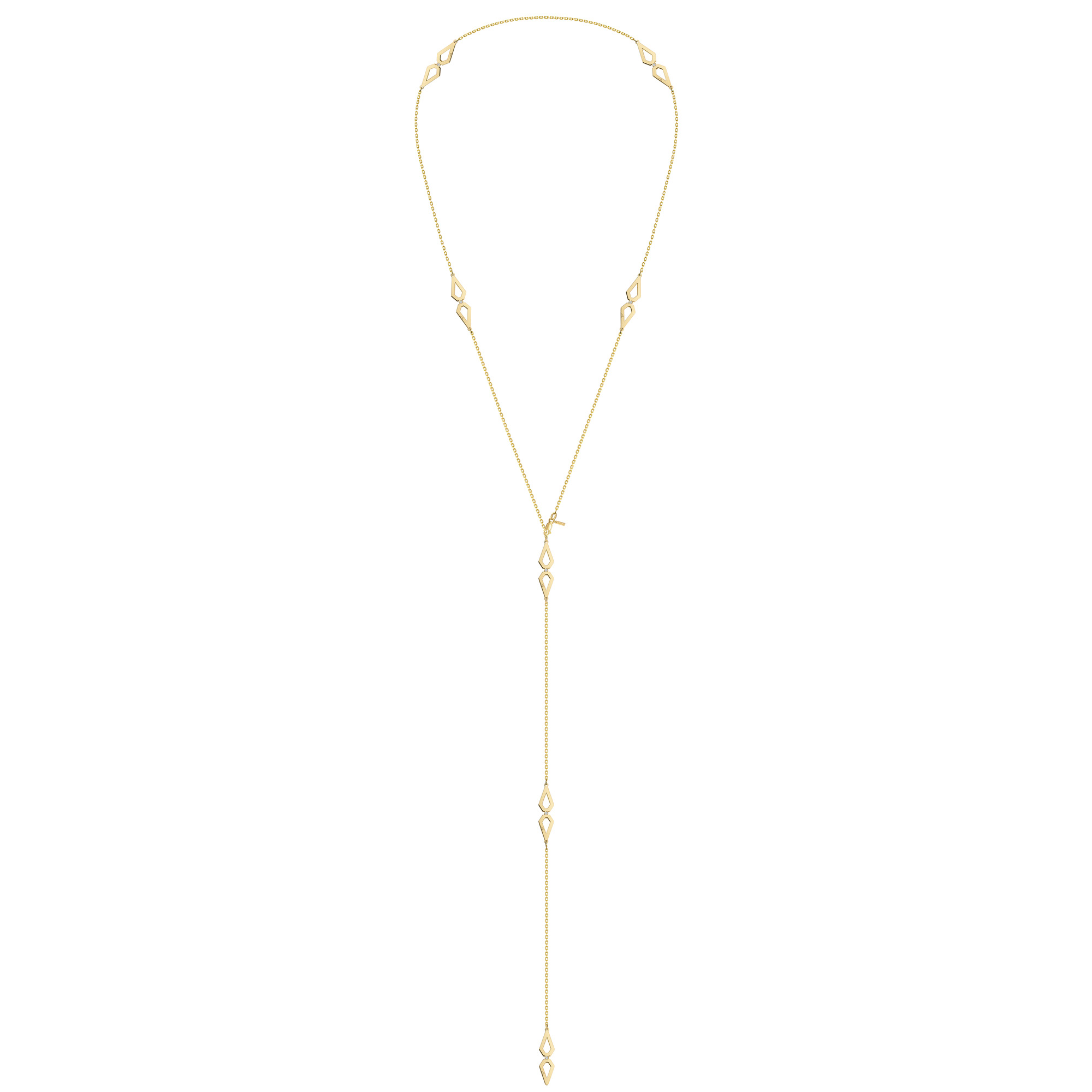 14 KT yellow gold Grace necklace with 7 petals with white diamonds