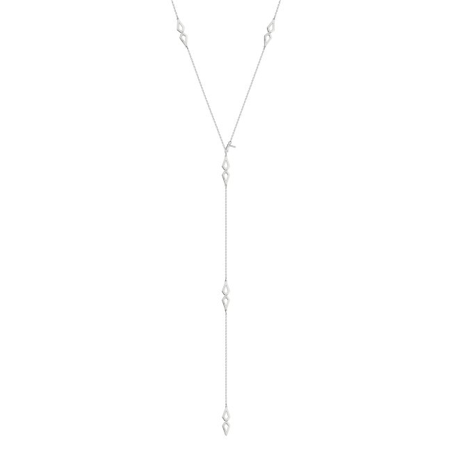 Colier Grace cu 7 petale, cu diamante albe, din aur alb 14 KT