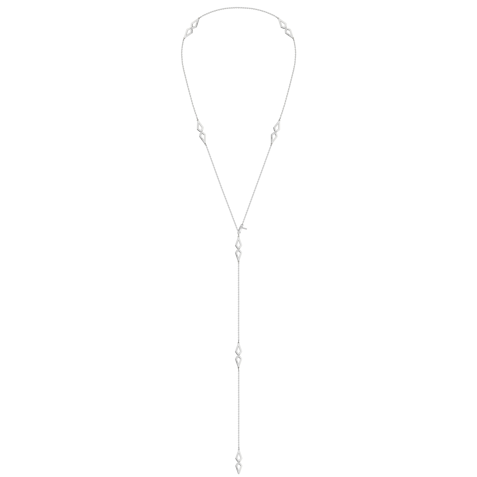 14 KT white gold Grace necklace with 7 petals with white diamonds