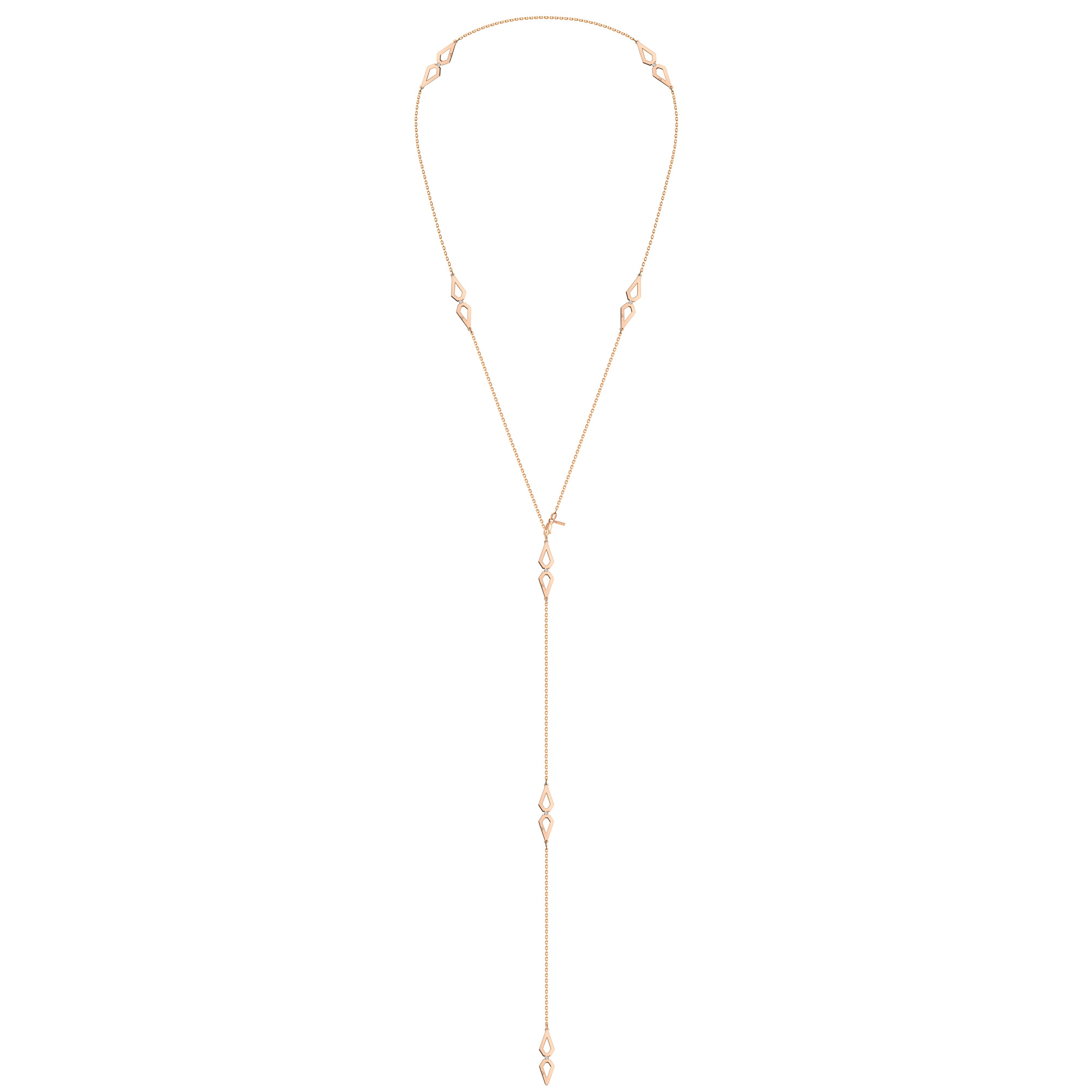14 KT rose gold Grace necklace with 7 petals with white diamonds