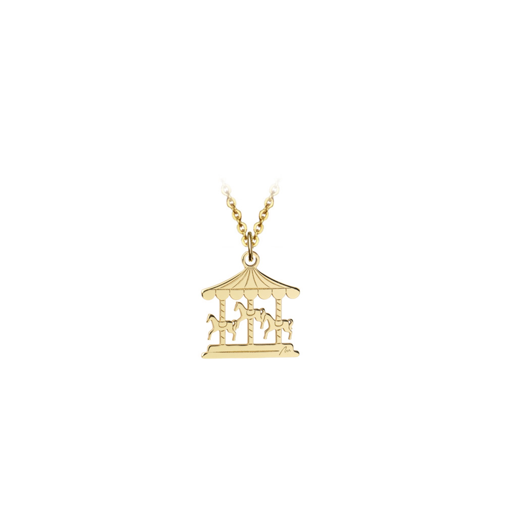 14 KT yellow gold Carousel pendant