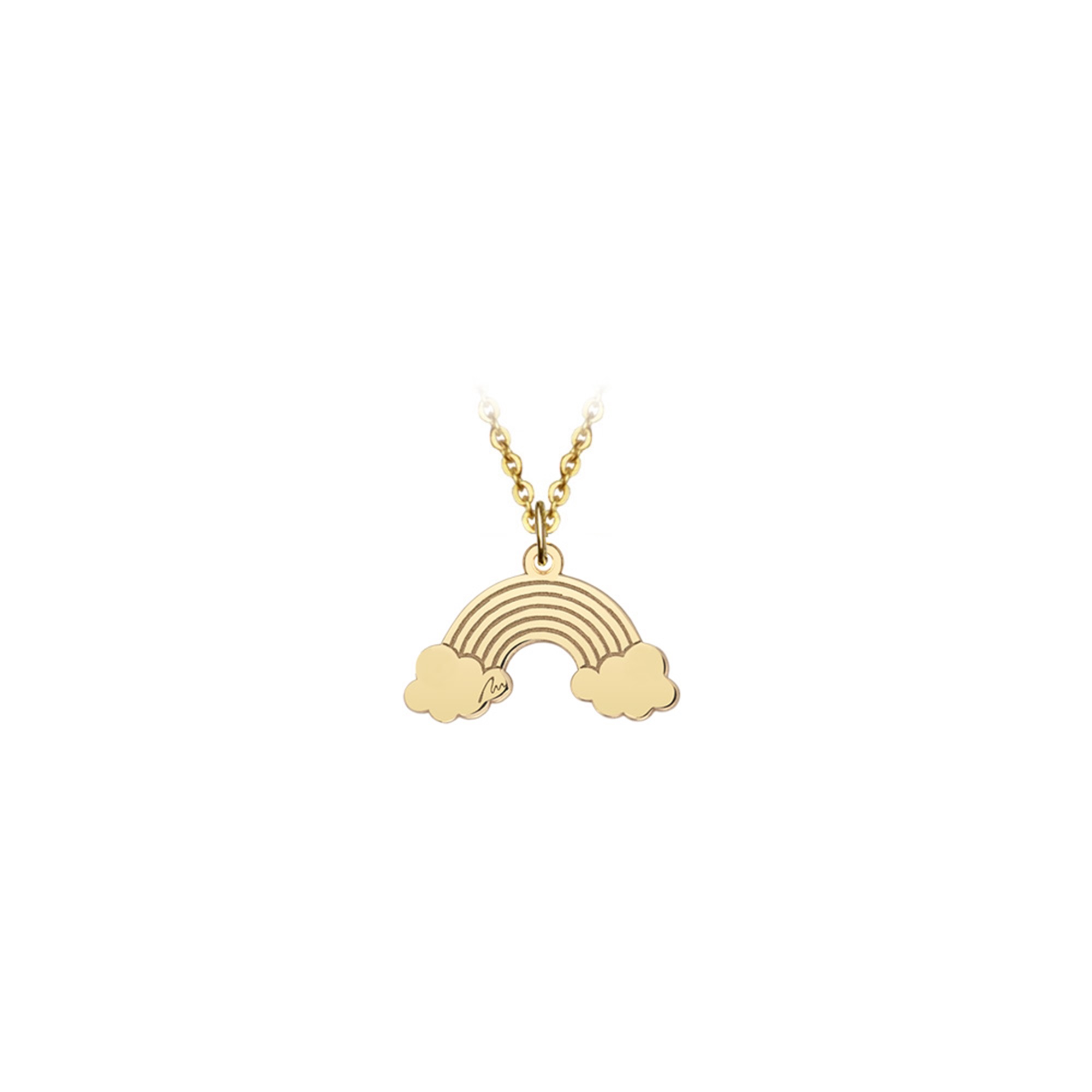 14 KT yellow gold Rainbow pendant