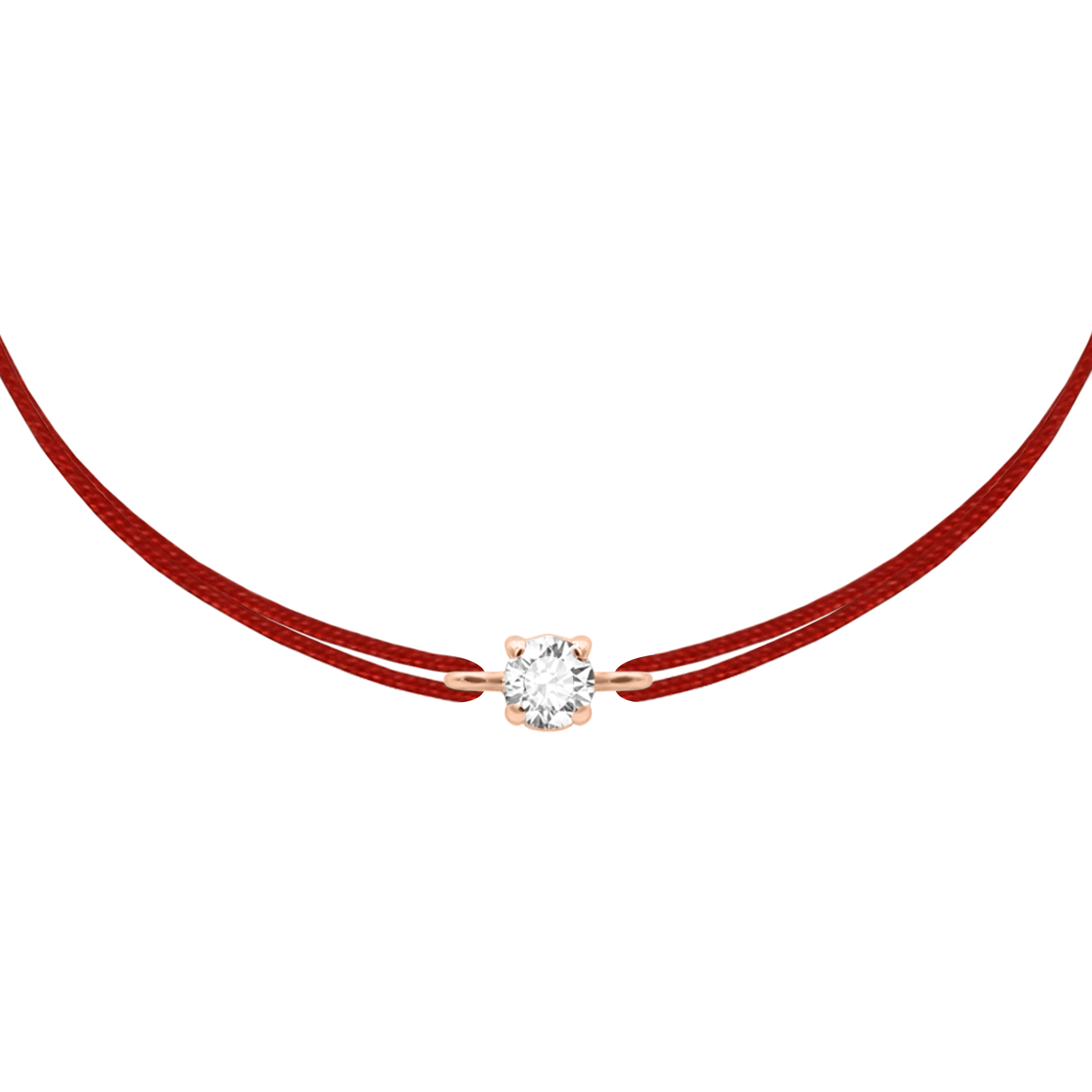14k rose gold 0.10 CT lab grown diamond pendant on bracelet string