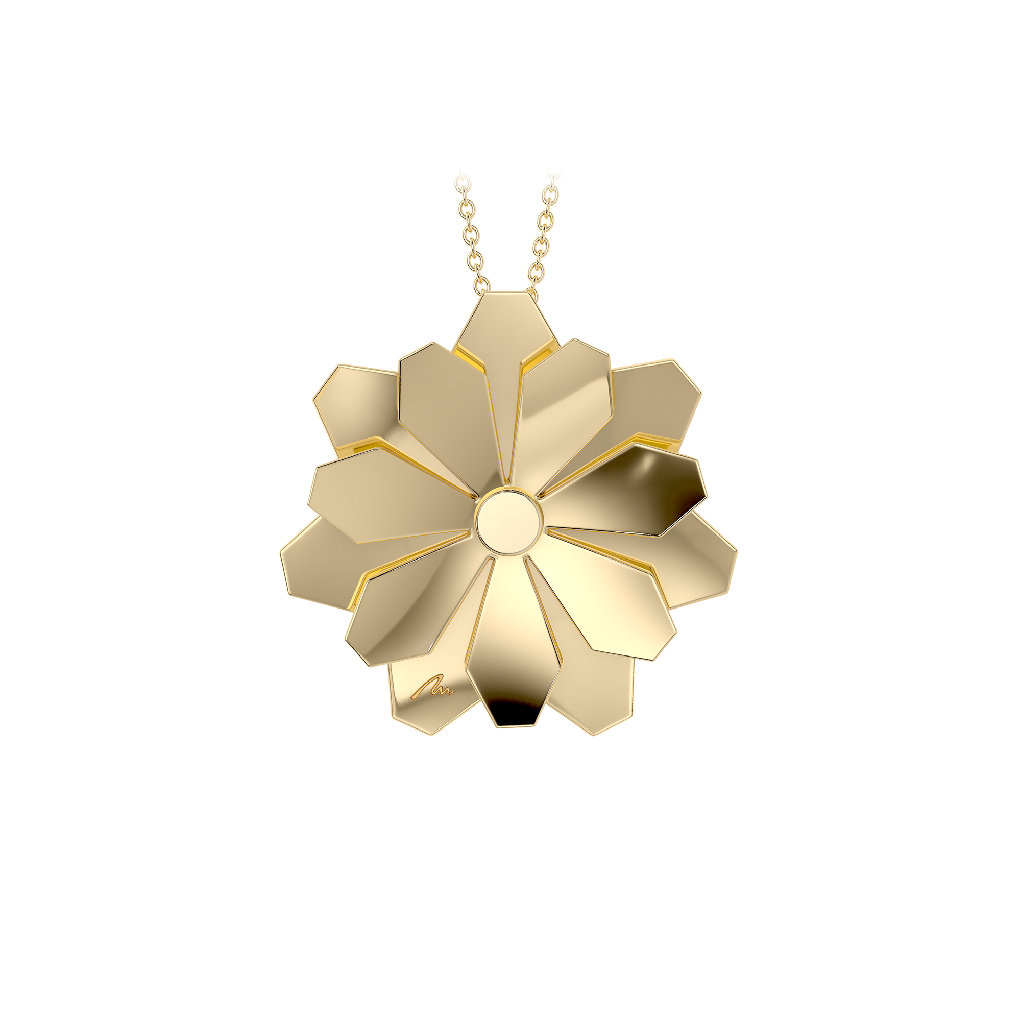 Pandantiv Grace Flower Double, din aur galben 14 KT
