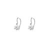 14 KT white gold Baby Star hoop earrings with white diamonds