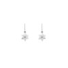 14 KT white gold Baby Star hoop earrings with white diamonds