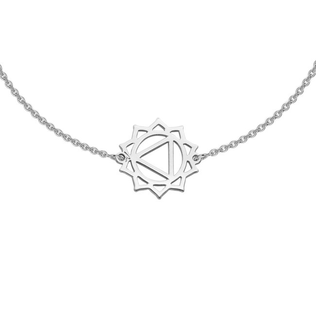 14 KT white gold Solar Plexus Manipura Chakra chain bracelet