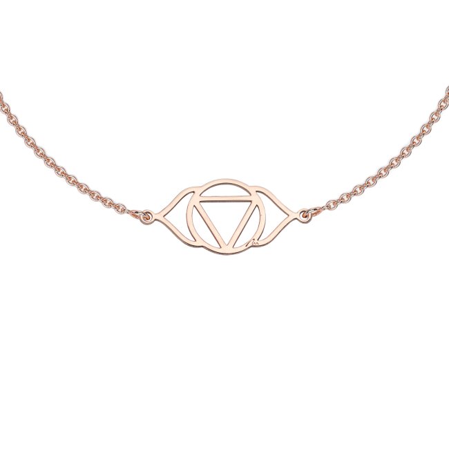 14 KT rose gold Ajna Third Eye Chakra chain bracelet
