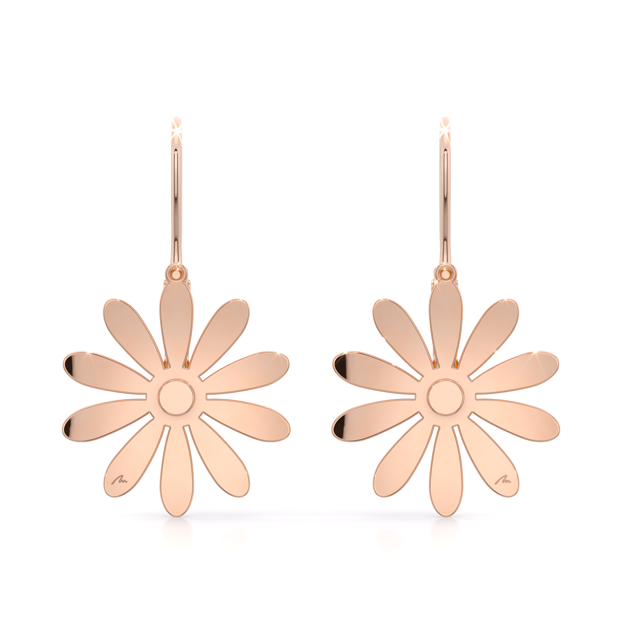 14 KT rose gold Margareta hoop earrings