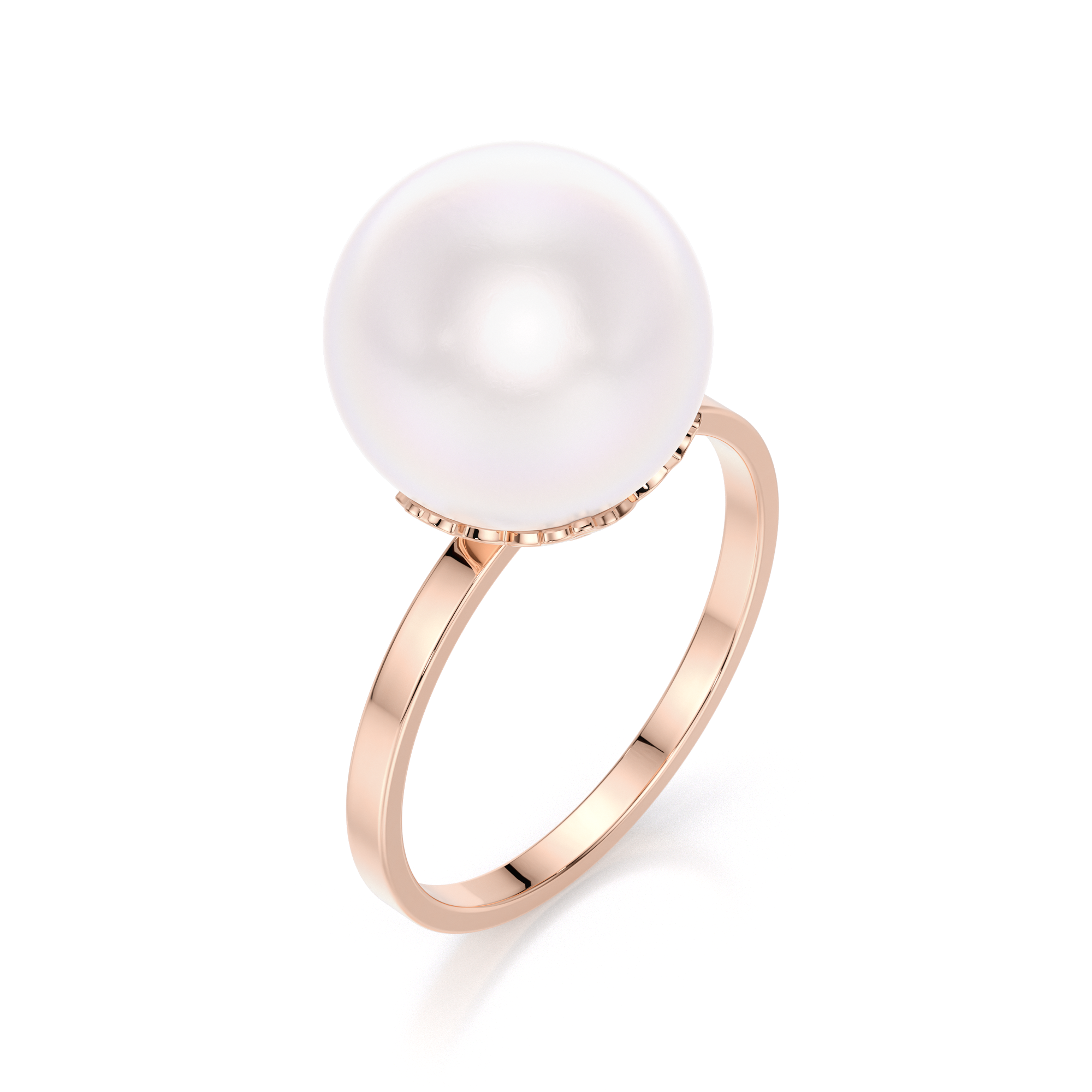 14 KT rose gold Pearl ring