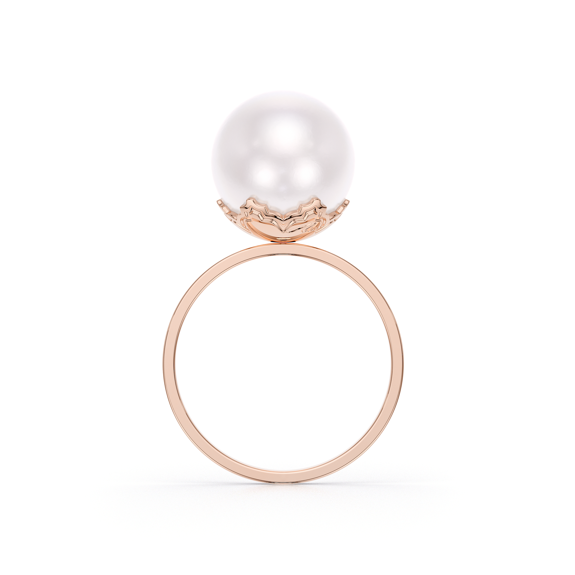 14 KT rose gold Pearl ring