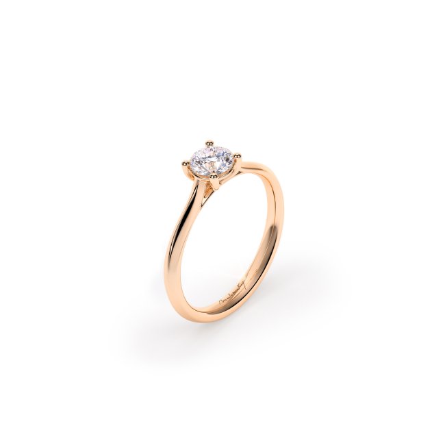 Inel de Logodna Classic Aur Roz 18 KT Round Cut LGD 0.50 CT