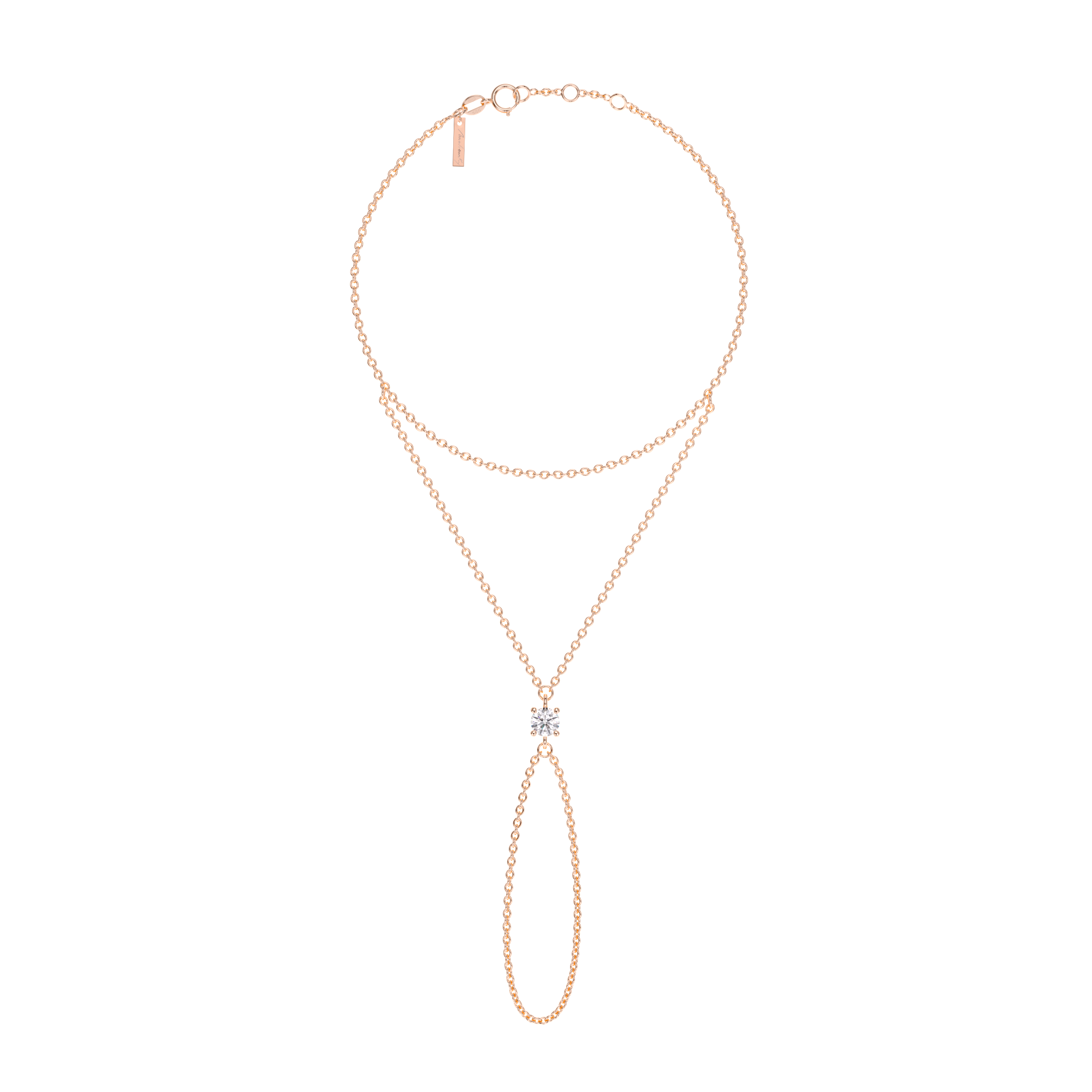 14 KT rose gold 0.25 CT lab grown diamond bracelet