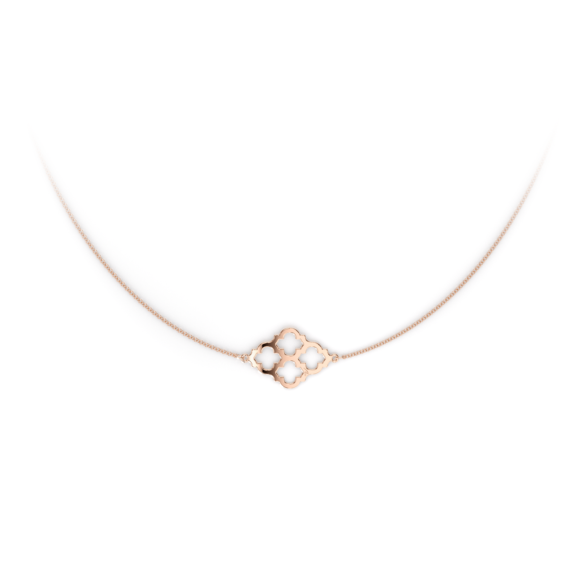 14 KT rose gold Two Amal elements necklace
