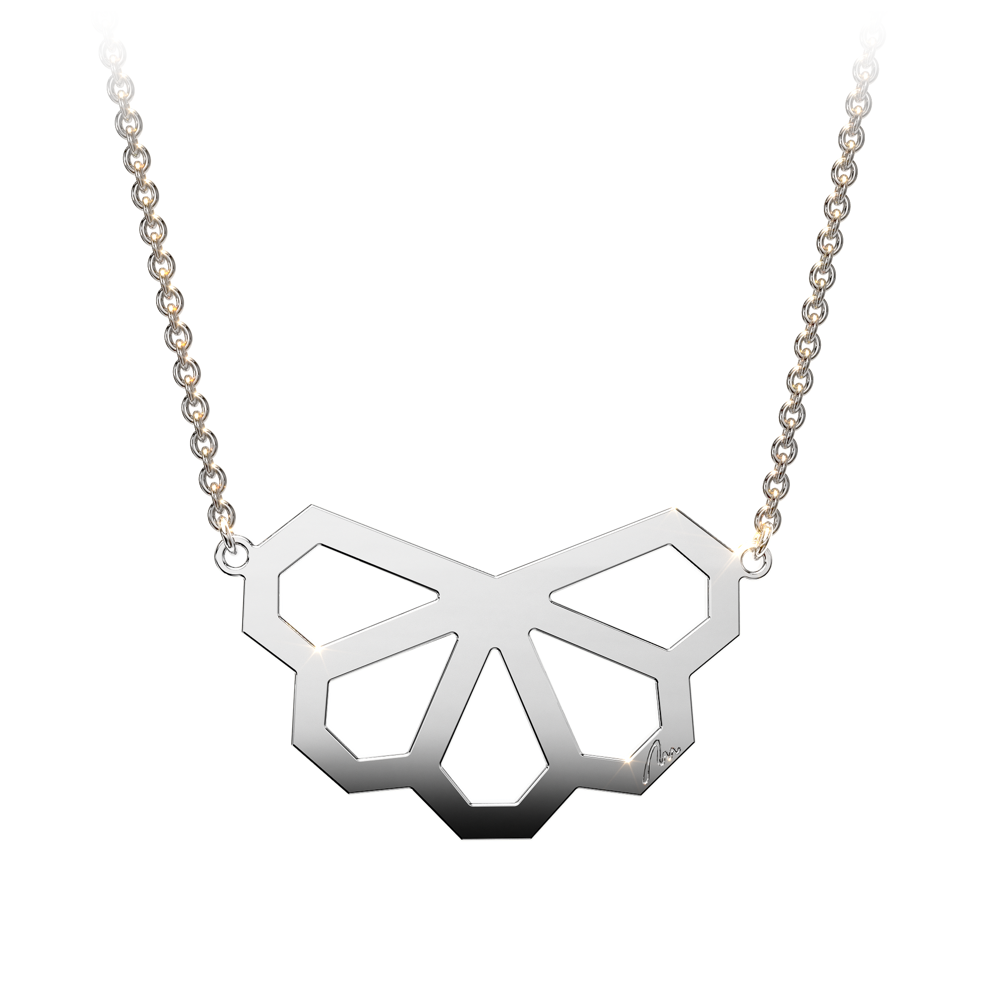14 KT white gold 5 petals Grace necklace
