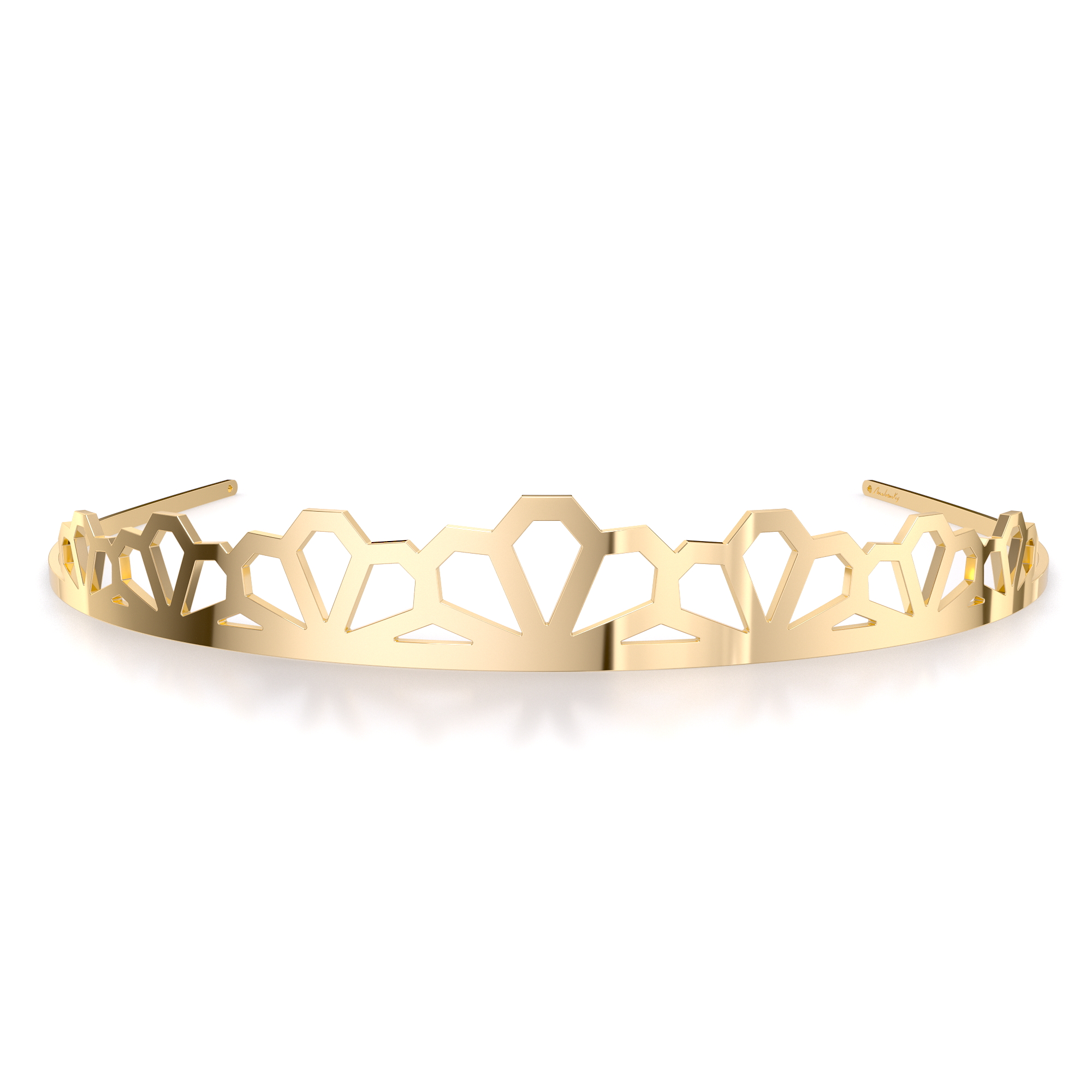 Tiara Grace Flower, din alama placata cu aur galben